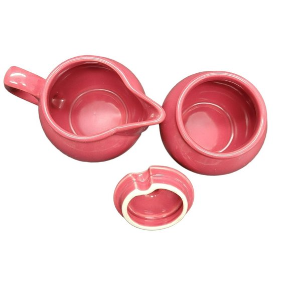 Vintage Pristine England Dusty Mauve Rose Pink Sugar and Creamer Tea Set BT1059 - Picture 5 of 7